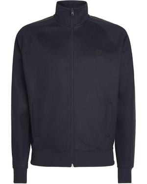 Fred Perry Contrast-Tape Track Jacket - Blue