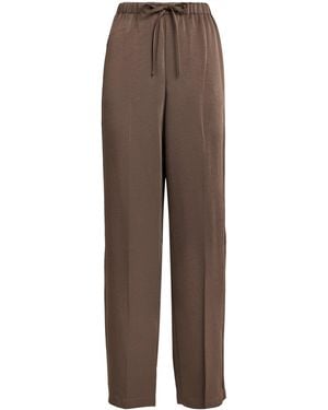 Vince Crepe High-Waist Pants - Brown