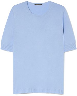 Marina Rinaldi Cashmere Short-Sleeve Jumper - Blue