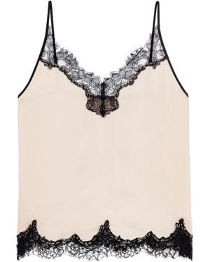 Maje Lace-Trim Cami Top - Black
