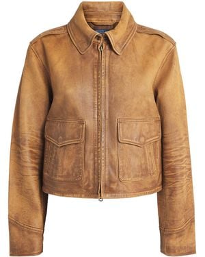 Polo Ralph Lauren Distressed Leather Jacket - Brown
