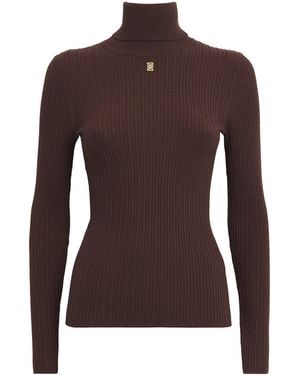 Sandro Logo Rollneck Jumper - Brown