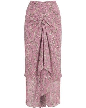 Veronica Beard Chiffon Floral Sira Midi Skirt - Pink