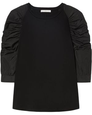 Marina Rinaldi Cotton Ruched T-Shirt - Black