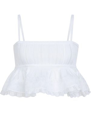 Alaïa Crinoline Crop Top - White