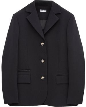 Loewe Wool-Blend Single-Breasted Blazer - Black