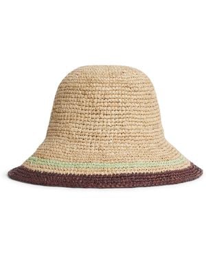 Zimmermann Raffia Stripe Bucket Hat - Natural
