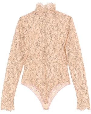 Valentino Lace Floral Bodysuit - Natural