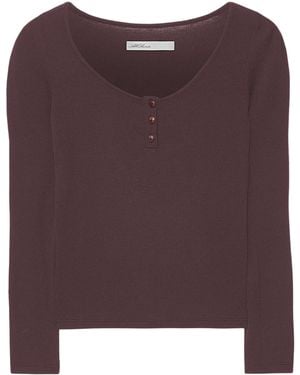 AllSaints Jules Henley Long-Sleeve T-Shirt - Purple