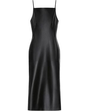 Givenchy Lambskin Sliced Kick-Back Midi Dress - Black
