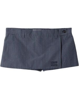 Miu Miu Check Mini Skort - Blue