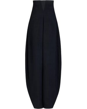 Alaïa High-Rise Curved-Leg Trousers - Blue