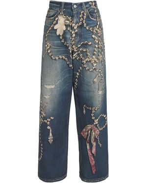 Acne Studios Low-Rise Printed 1981 Jeans - Blue