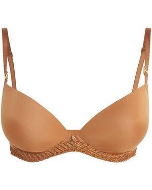 Aubade Sheer Emotion Moulded Plunge Bra - Natural