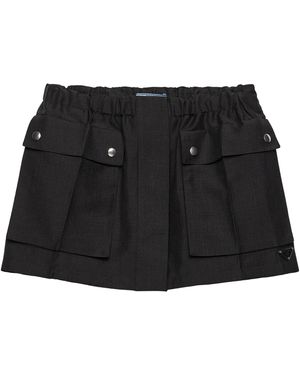Prada Mohair-Wool Mini Skirt - Black