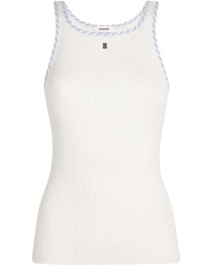 Sandro Rib-Knit Slim Tank Top - White