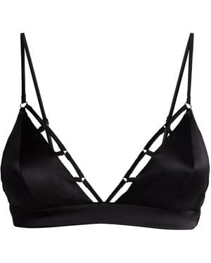 Fleur du Mal Stretch-Silk Luxe Triangle Bra - Black