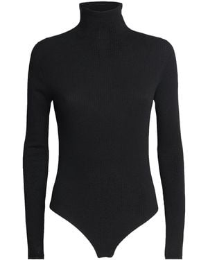 Wolford Mesh Ribbed Seamless Bodysuit - Black