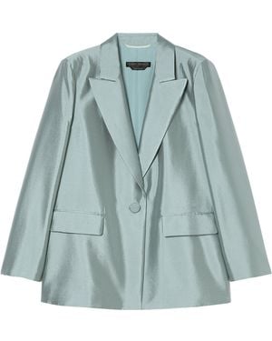 Marina Rinaldi Silk-Blend Baruffa Blazer - Blue