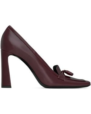 逸品【Saint Laurent】『Chloe 90』 leather loafer pumps Chloe 90 leather loafer pumps in black - Saint Laurent