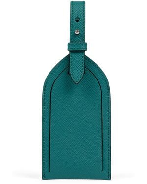Smythson Panama Leather Luggage Tag - Green