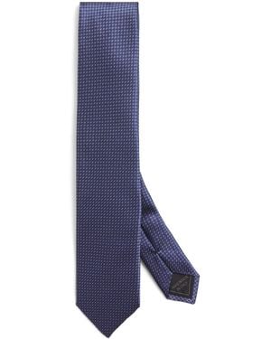 Brioni Silk Geometric-Jacquard Tie - Blue