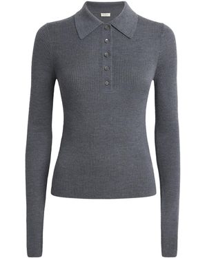 Almada Label Wool-Silk-Cashmere Jules Top - Blue