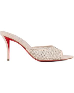 Christian Louboutin Apostropha Mesh Strass Mules 80 - Pink