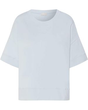 Hanro Stretch-Cotton Short-Sleeve Sweatshirt - White
