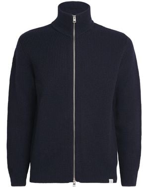 Norse Projects Wool Rib-Knit Hagan Jacket - Blue
