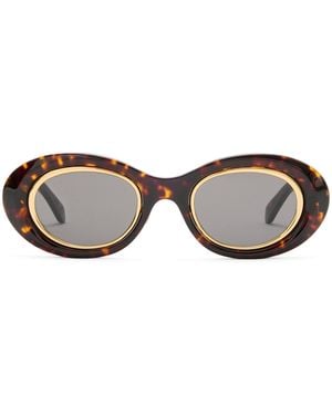 Loewe Mini Anagram Oval Sunglasses - Brown
