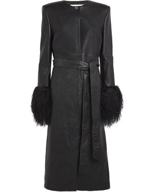 Magda Butrym Sheepskin Trench Coat - Black