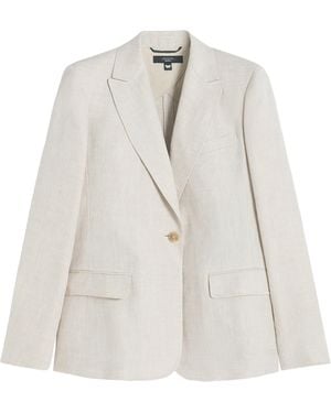 Weekend by Maxmara Linen Single-Breasted Blazer - White