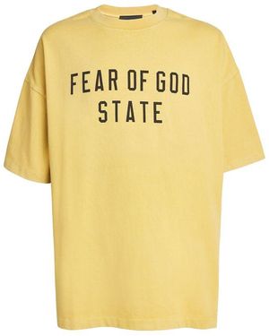 Fear Of God Oversized Logo State T-Shirt - Yellow
