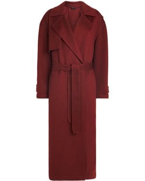 Brioni Cashmere Wrap Trench Coat - Red
