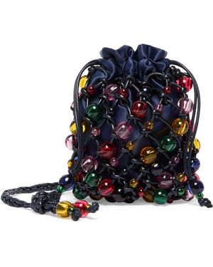 Marina Rinaldi Embellished Bucket Bag - Blue