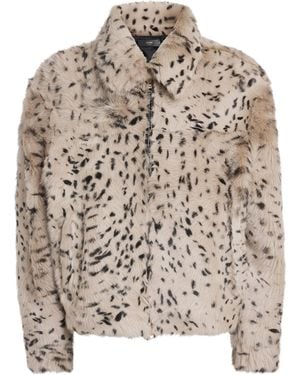 Amiri Faux Fur Deer Leather Jacket - Brown