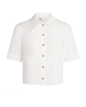 Tory Burch Poplin Short-Sleeve Shirt - White