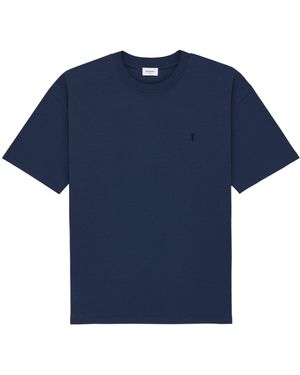 Saint Laurent Cotton-Blend Cassandre T-Shirt - Blue