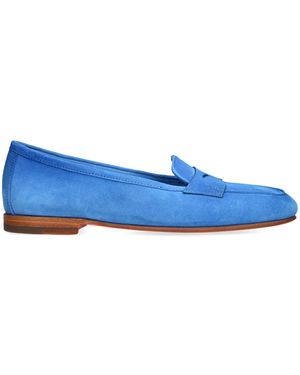 Santoni Suede Carla Loafers - Blue