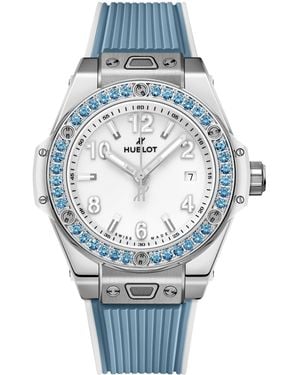 Hublot Stainless Steel And Topaz Big Bang One Click Watch - Blue
