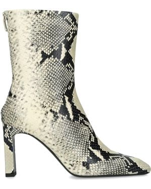 TOTEME Snake-Embossed Leather Bar Ankle Boots 85 - Metallic