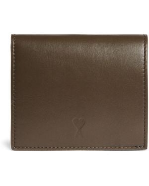 Ami Paris Leather Ami De Coeur Wallet - Brown