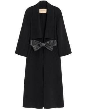Valentino Virgin Wool-Cashmere Belted Coat - Black