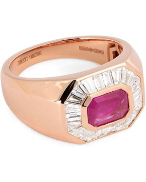 SHAY Diamond And Ruby Championship Ring - Pink