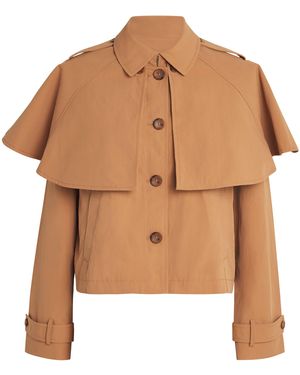 Ulla Johnson Water-Repellent River Cape-Layer Jacket - Brown
