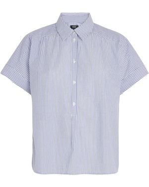 ME+EM Cotton Voile Stripe Blouse - Blue