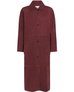 Arma Suede Judy Trench Coat - Red