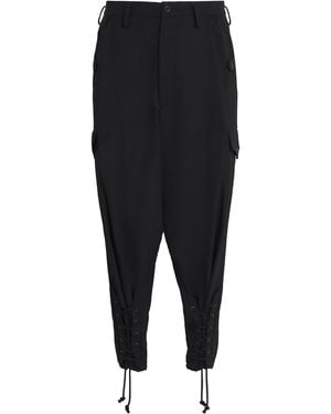 Yohji Yamamoto Wool Gabardine Trousers - Black