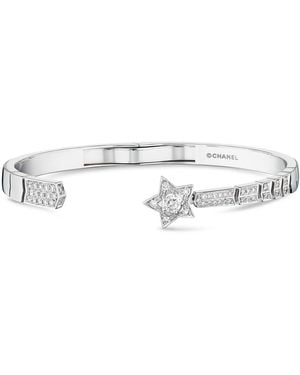 CHANEL And Diamond Comète Chevron Bracelet - White
